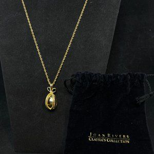 Joan Rivers Classics Gold Tone Rope Chain Necklace W/Golden Egg Pendant (4208)